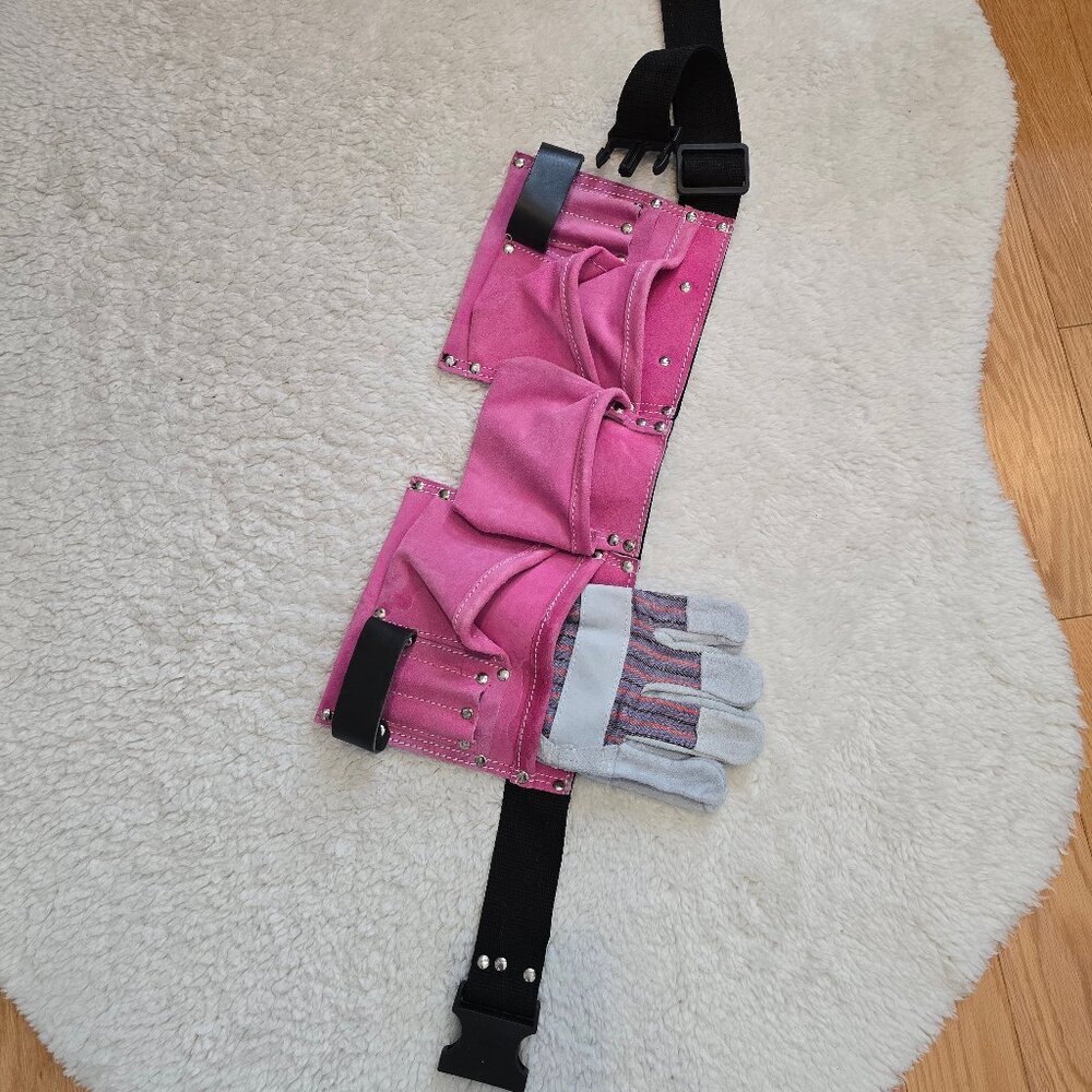 Utility tool pouch pink with gloves, NEW Gloves included - Picture 8 of 8